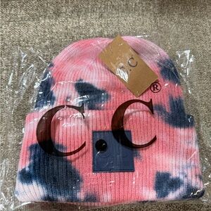 C.C Pink and Blue Tie-Dye Beanie